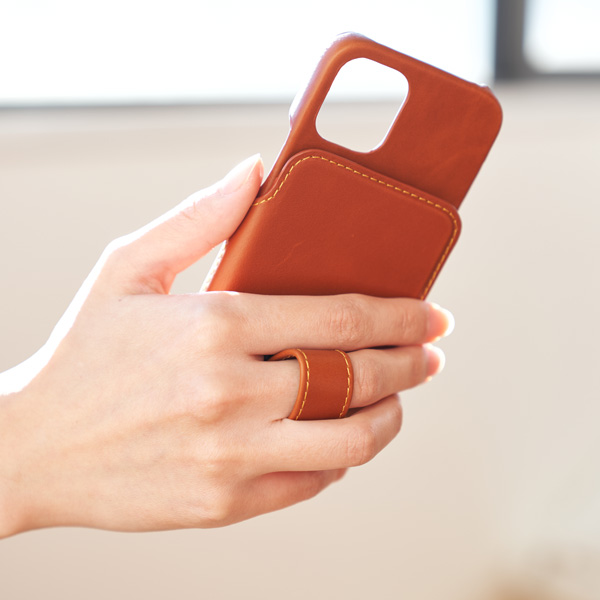 ストラップ RAKUNI Leather Case for iPhone 12 mini