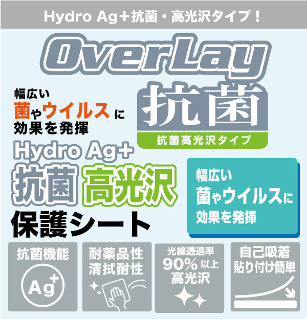 Hydro Ag＋抗菌・高光沢タイプのiPhone 15 Plus用保護フィルム
