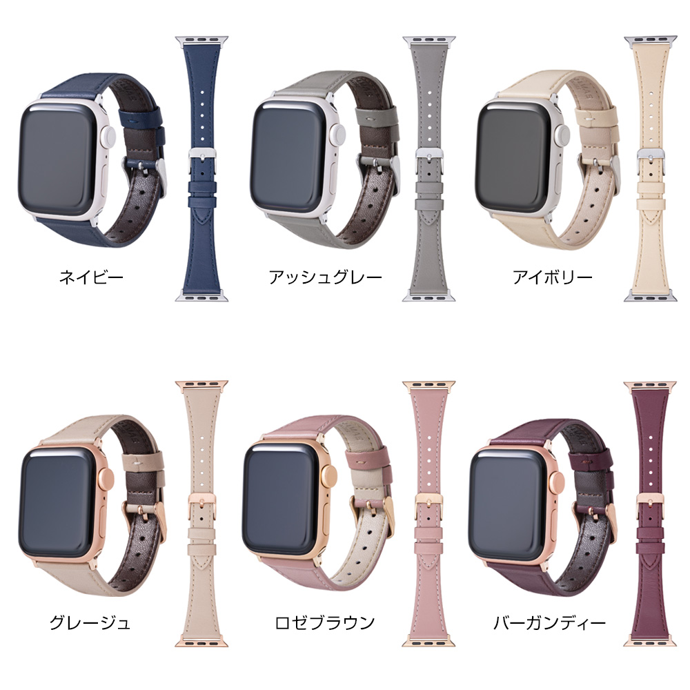 カラー GRAMAS COLORS Originate Genuine Leather Watchband for Apple Watch(45mm 44mm 42mm)