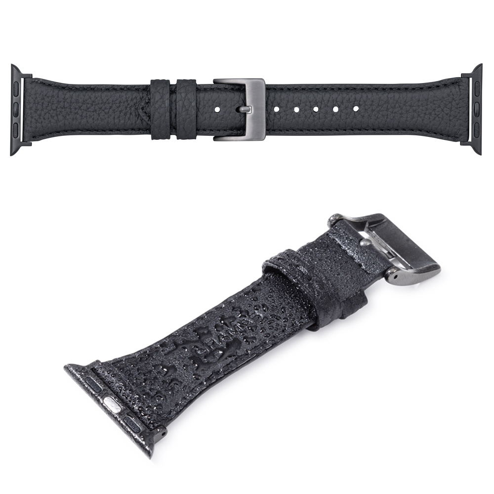 GRAMAS German Shrunken-calf Genuine Leather Watchband Pin Buckle Type for Apple Watch(41mm 40mm 38mm)