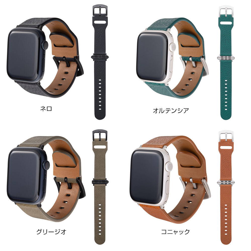 カラー GRAMAS Italian Genuine Leather Watchband for Apple Watch(41/40/38mm)