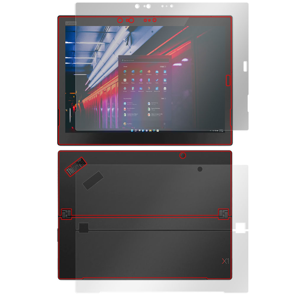 Lenovo ThinkPad X1 Tablet (2018モデル) 表面・背面セットの保護フィルム