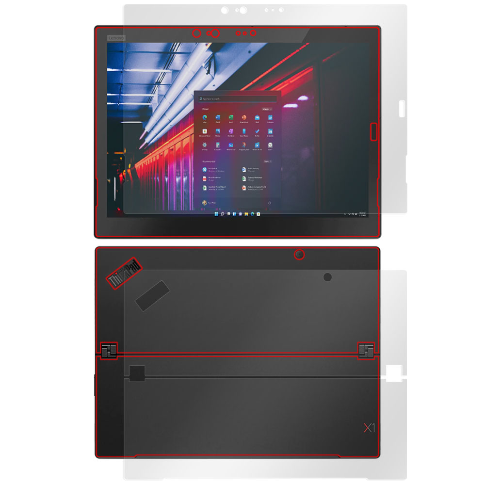 Lenovo ThinkPad X1 Tablet (2018モデル) 表面・背面セットの保護フィルム