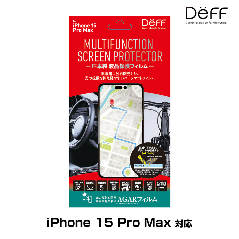 MULUTIFUNCTION SCREEN PROTECTOR for iPhone 15 Pro Max(ハーフマット)