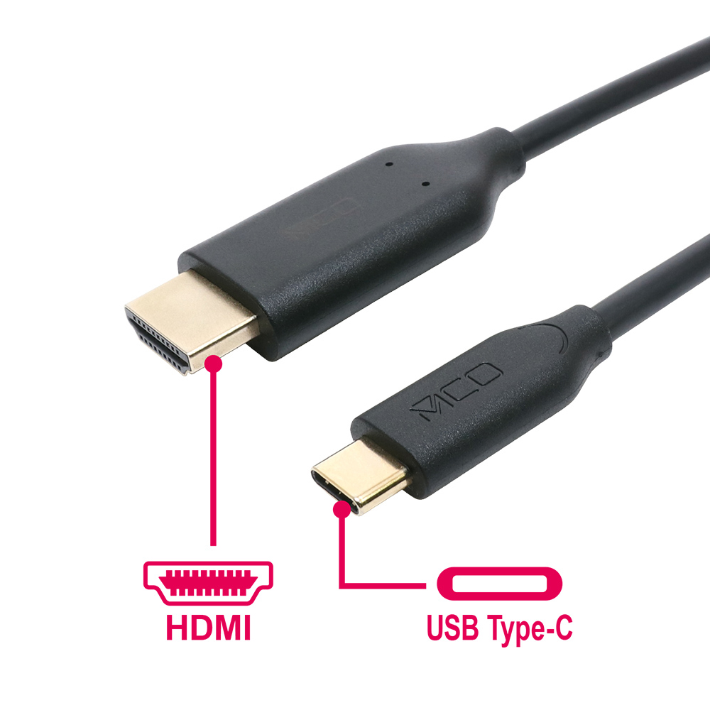 USB Type-C HDMI変換ケーブル(2m) 表裏どちらにも接続できるUSB Type-C