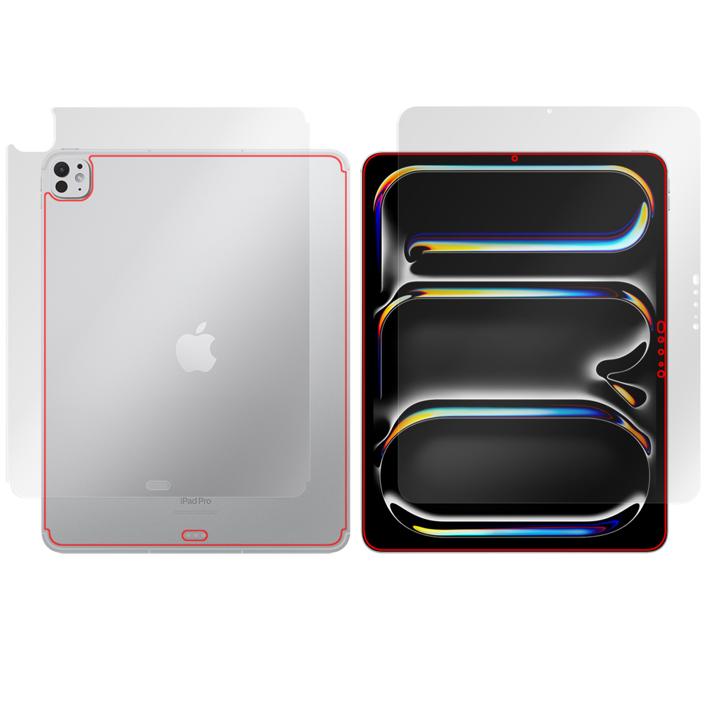 iPad Pro (13インチ) (M4) (2024) Wi-Fi + Cellularモデル 表面・背面セットの保護フィルム