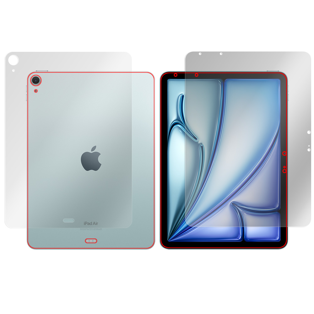 iPad Air (11インチ) (M2) (2024) Wi-Fiモデル 表面・背面セットの保護フィルム