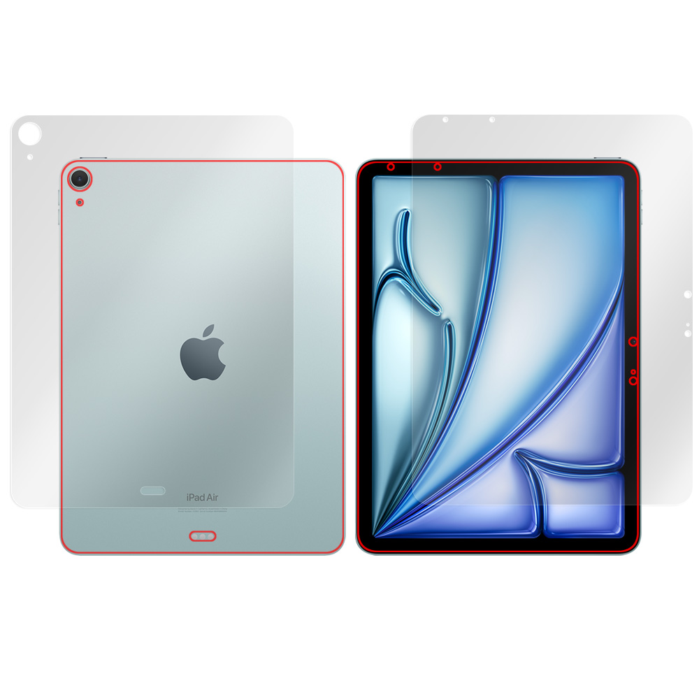 iPad Air (11インチ) (M2) (2024) Wi-Fiモデル 表面・背面セットの保護フィルム
