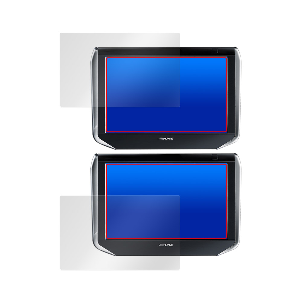 アルパイン 10.1型WXGA ヘッドレスト取付け型リアビジョン 2台パック SXH10ST 液晶保護フィルム