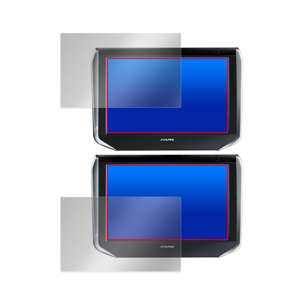 アルパイン 10.1型WXGA ヘッドレスト取付け型リアビジョン 2台パック SXH10ST 液晶保護フィルム