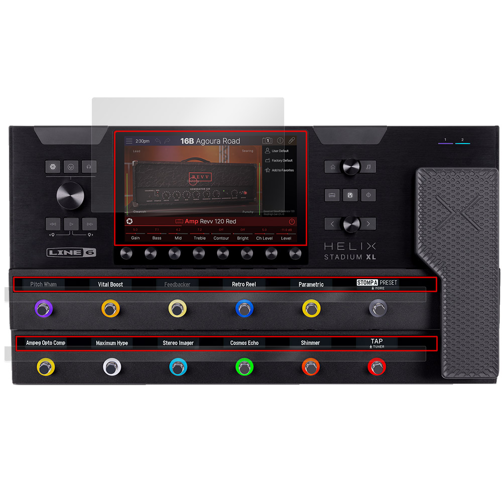 Line6 Helix Stadium XL Floor 液晶保護フィルム