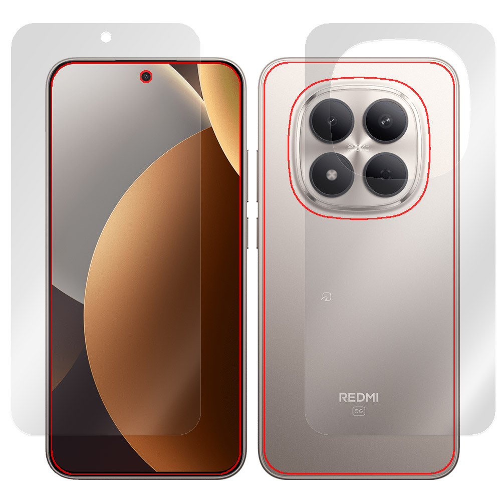 Xiaomi REDMI Note 15 Pro 5G 表面・背面セットの保護フィルム