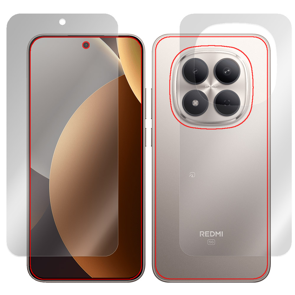 Xiaomi REDMI Note 15 Pro 5G 表面・背面セットの保護フィルム