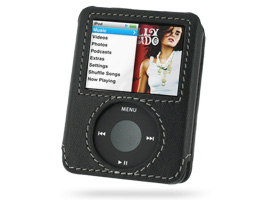 PDAIR レザーケース for iPod nano(3rd Gen) ネックストラップ付 スリーブタイプ