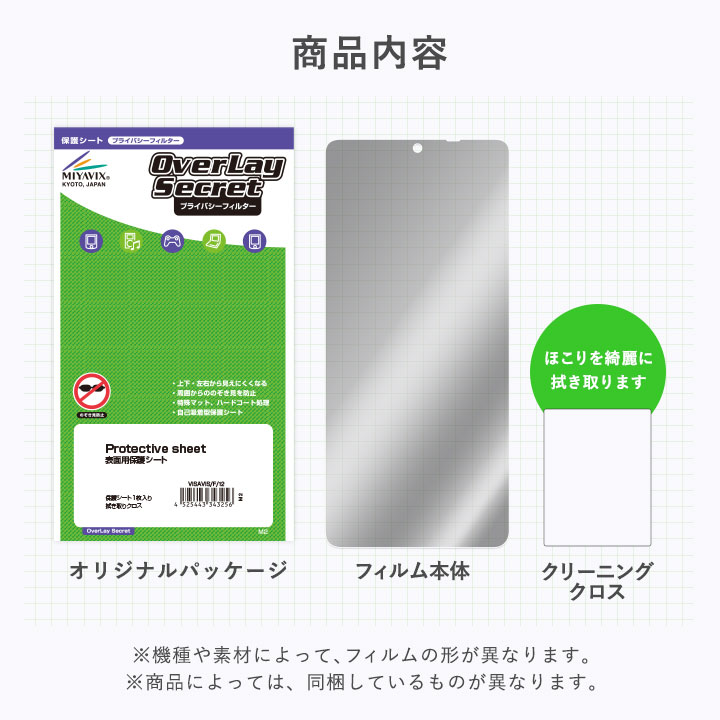 Panasonic Let's note FV3 / FV1 シリーズ (タッチパネル搭載モデル)用保護フィルム 商品内容